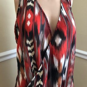 Banded Wrap Chiffon Top. New!